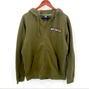 Nike Just Do It Size Large Full Zip Long Sleeve Drawstring Hooded Jacket